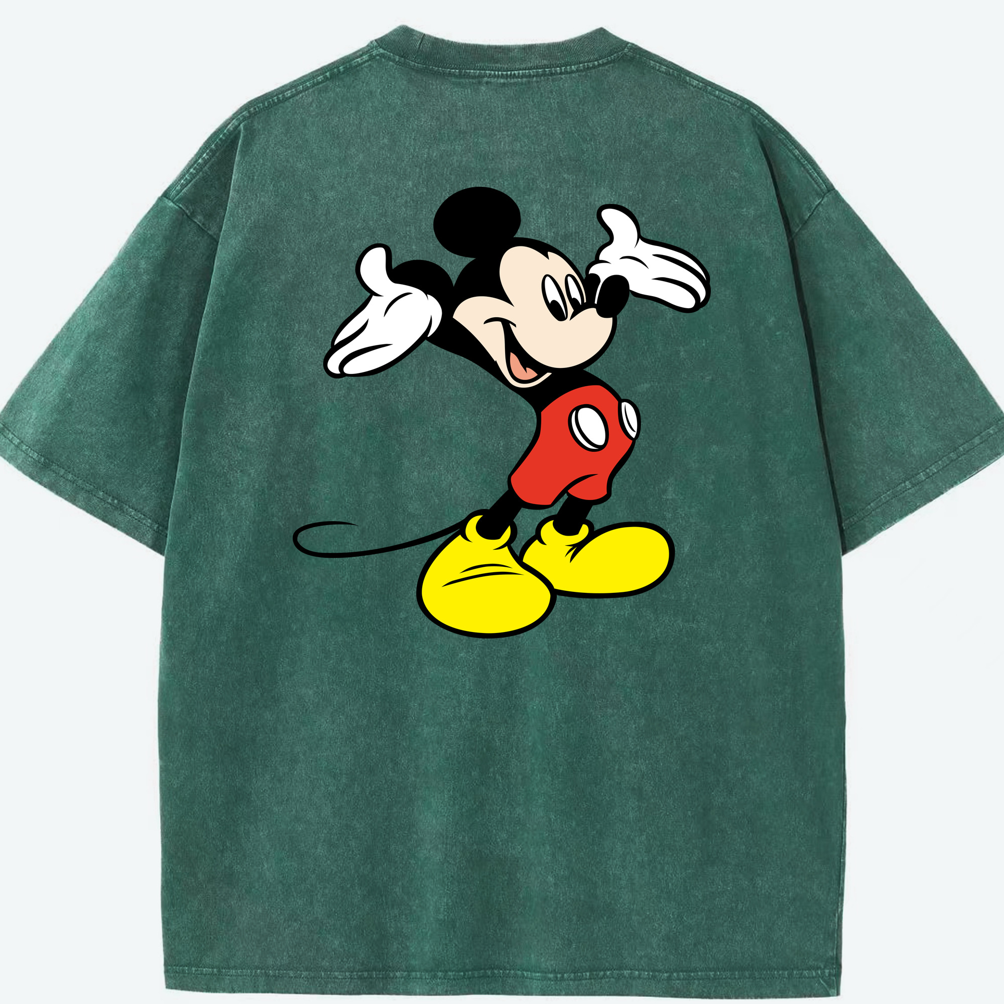 （画像用） ミッキーマウス Mickey Mouse 綿100% ヴィンテージ風 半袖Tシャツ（背面プリント）